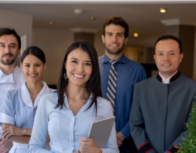 A group of hospitality staff.